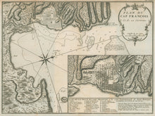 Load image into Gallery viewer, Unattributed "Plan du Cap François et de ses Environs," with inset "Plan de la Ville du Cap François a la coste Septentrionale de Saint Domingue"