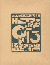 Load image into Gallery viewer, Peeters, Jozef, after “Maandschrift Het Overzicht. Nr 13, November 1922”