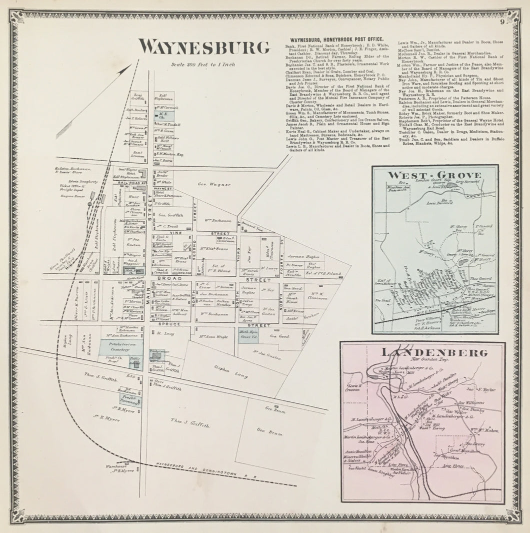 Witmer, A.R.  “Waynesburg, West Grove, Landenberg.” From 