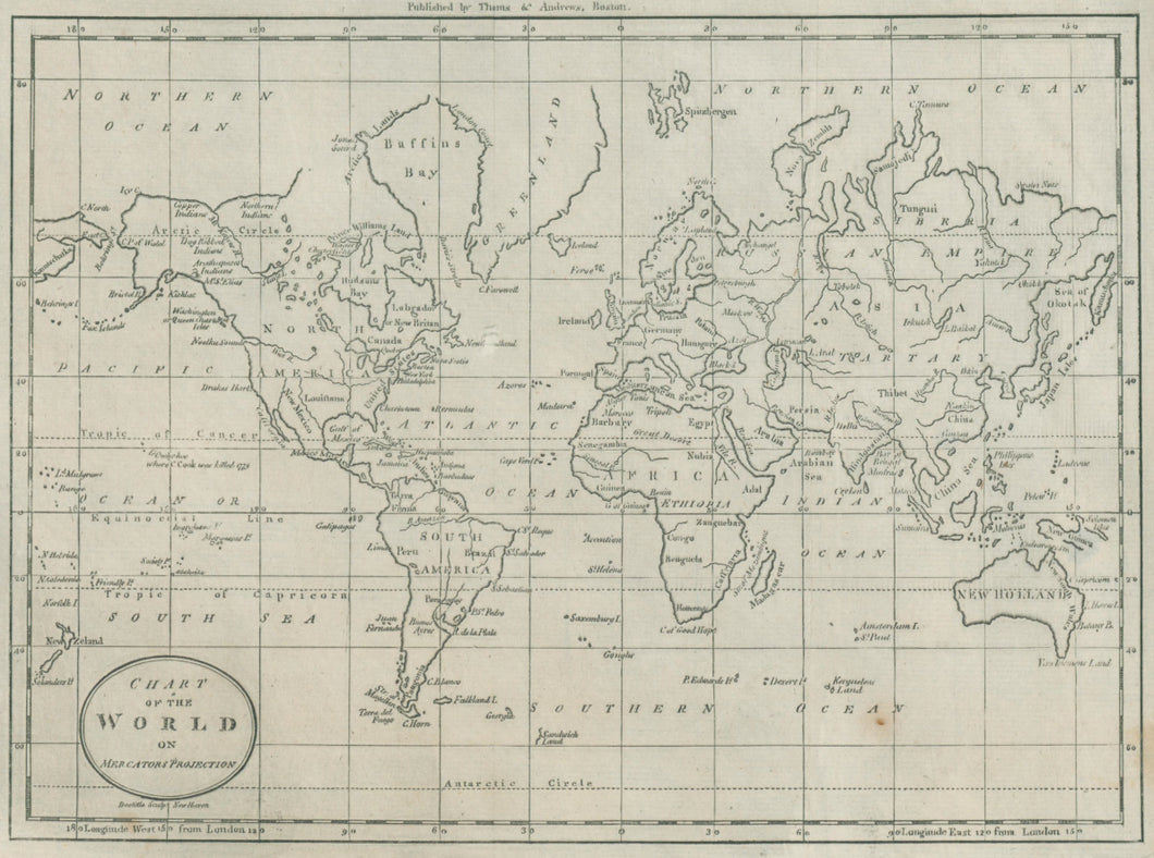 Morse, Jedidiah “Chart Of The World On Mercators Projection.”