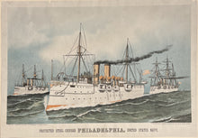 Load image into Gallery viewer, Currier &amp; Ives " Protected Steel Cruiser Philadelphia, United States Navy"
