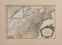 Load image into Gallery viewer, Vaugondy, Robert de "Partie de l'Amerique Septentrionale..."[Colonial New England &amp; Mid-Atlantic United States]
