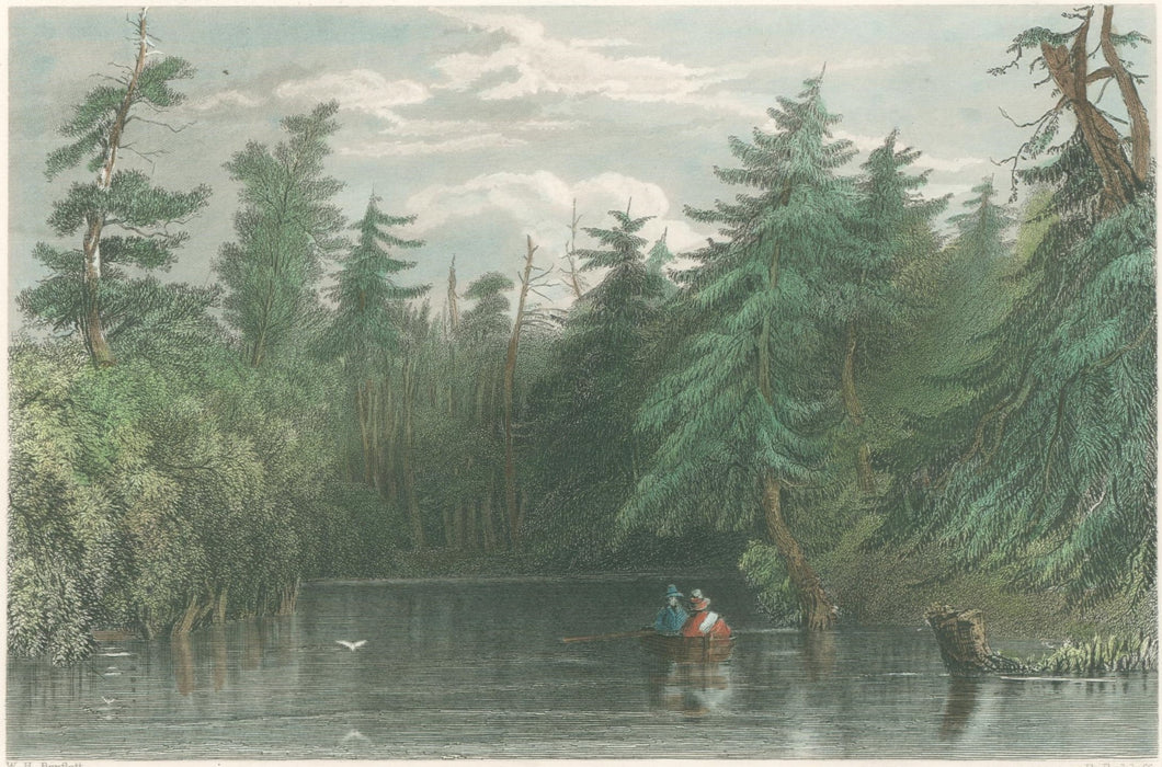 Bartlett, William Henry  “Barhydt’s Lake (Near Saratoga)”  [near Adirondack region]