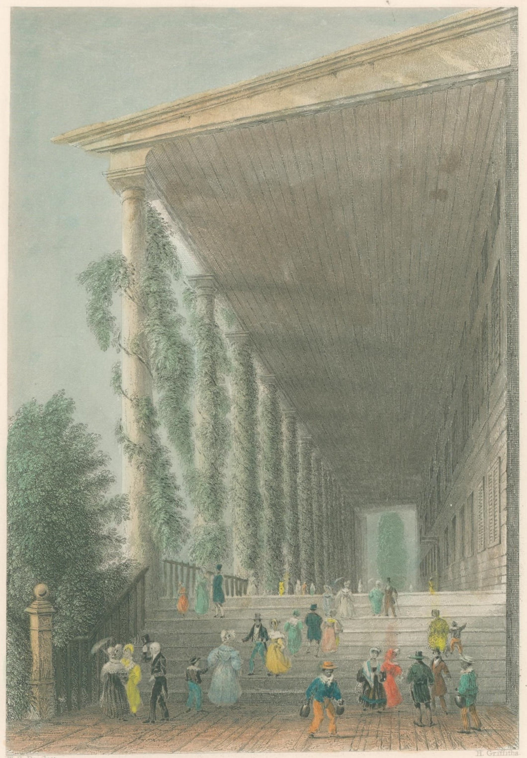 Bartlett, William Henry   “Colonnade of Congress Hall (Saratoga Springs)”  [New York]