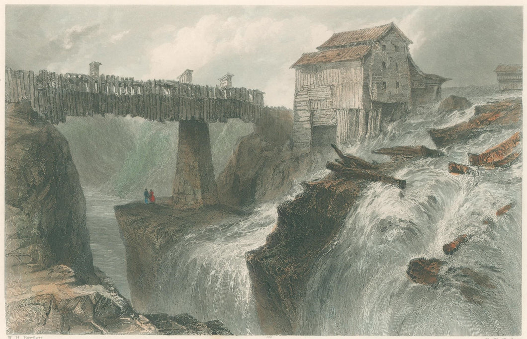 Bartlett, William Henry   “Bridge at Glens Fall (On the Hudson)