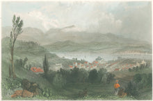 Load image into Gallery viewer, Bartlett, William Henry   “View of Hudson City and the Catskill Mountains”
