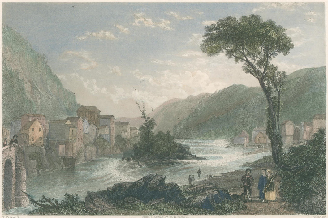 Bartlett, William Henry  “Little Falls  (On the Mohawk)”  [New York]