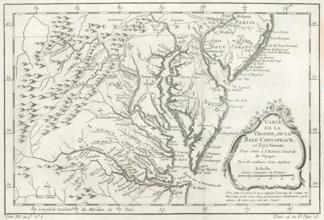 Bellin, Jacques  “Carte de la Virginie, de la Baye Chesapeack, et Pays Voisins.”