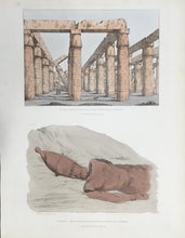 Load image into Gallery viewer, Belzoni, Giovanni Battista.  Plates 28 &amp; 31  “Colossal Head Discovered in the Ruins of Carnak; View of the Interior of the Temple of Carnak”
