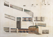 Load image into Gallery viewer, Belzoni, Giovanni Battista.  Plate 40.  &quot;Section of the Tomb of Psammathis in Thebes Discovered and Opened by G. Belzoni in 1818&quot;
