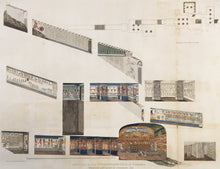 Load image into Gallery viewer, Belzoni, Giovanni Battista.  Plate 40.  &quot;Section of the Tomb of Psammathis in Thebes Discovered and Opened by G. Belzoni in 1818&quot;
