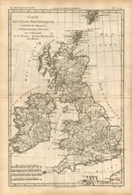 Load image into Gallery viewer, Bonne, Rigobert “Carte des Isles Britanniques contenant les Royaumes D&#39;Angleterre, D&#39;Ecosse et D&#39;Irlande”
