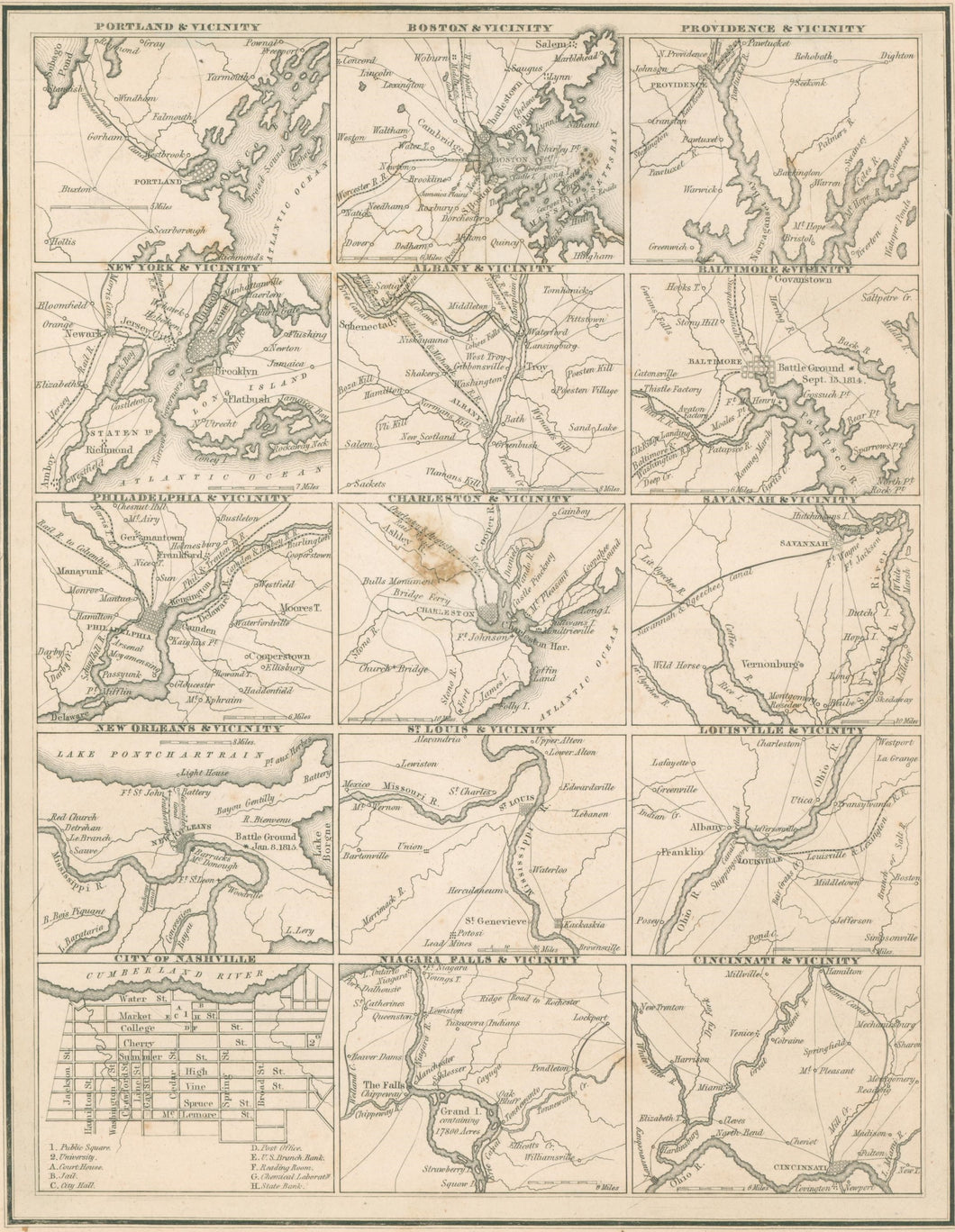 Bradford, Thomas G.  [Plan of the Principal Cities in the United States]