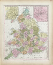 Load image into Gallery viewer, Tanner, Henry S. &quot;England.&quot; with insets &quot;Environs of Liverpool,&quot; &quot;Environs of London&quot;
