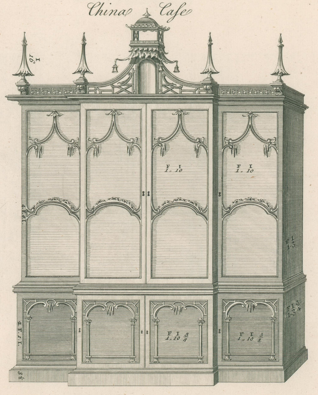 Chippendale, Thomas  Plate 106.   “Chinese Case”