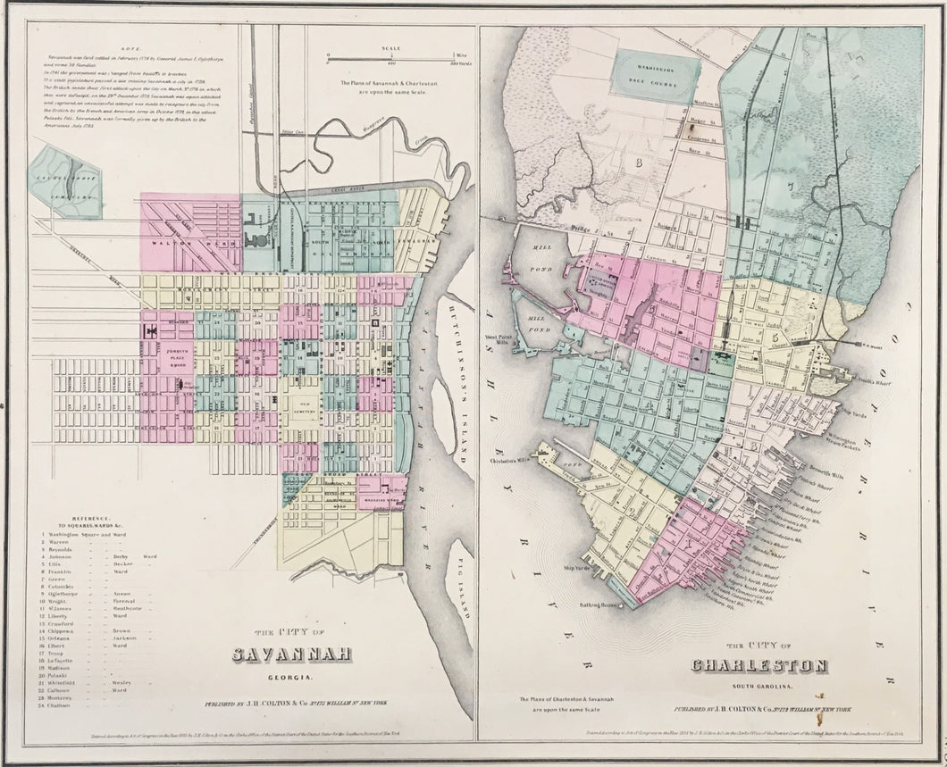 Colton, J. H.  ”The City of Charleston & The City of Savannah”