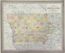 Load image into Gallery viewer, Thomas, Cowperthwait &amp; Co. &quot;A New Map of the State of Iowa&quot;
