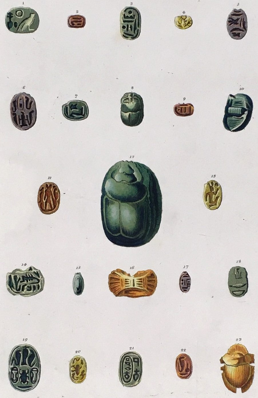 Denon, Vivant  Plate T.36A  [Various Egyptian Scarabs]