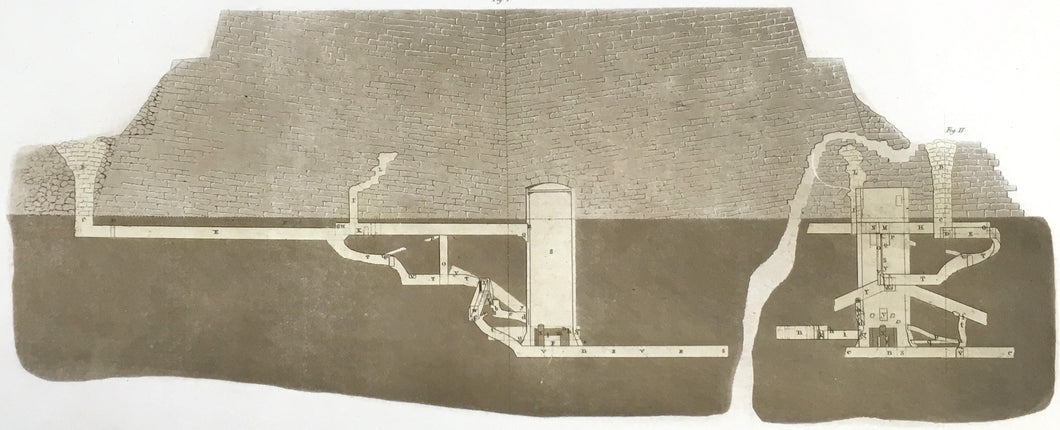 Denon, Vivant.  Plate T.37 B  “Spaccato dal N. Aal S. Della Piramide d’ Abu-Sir”