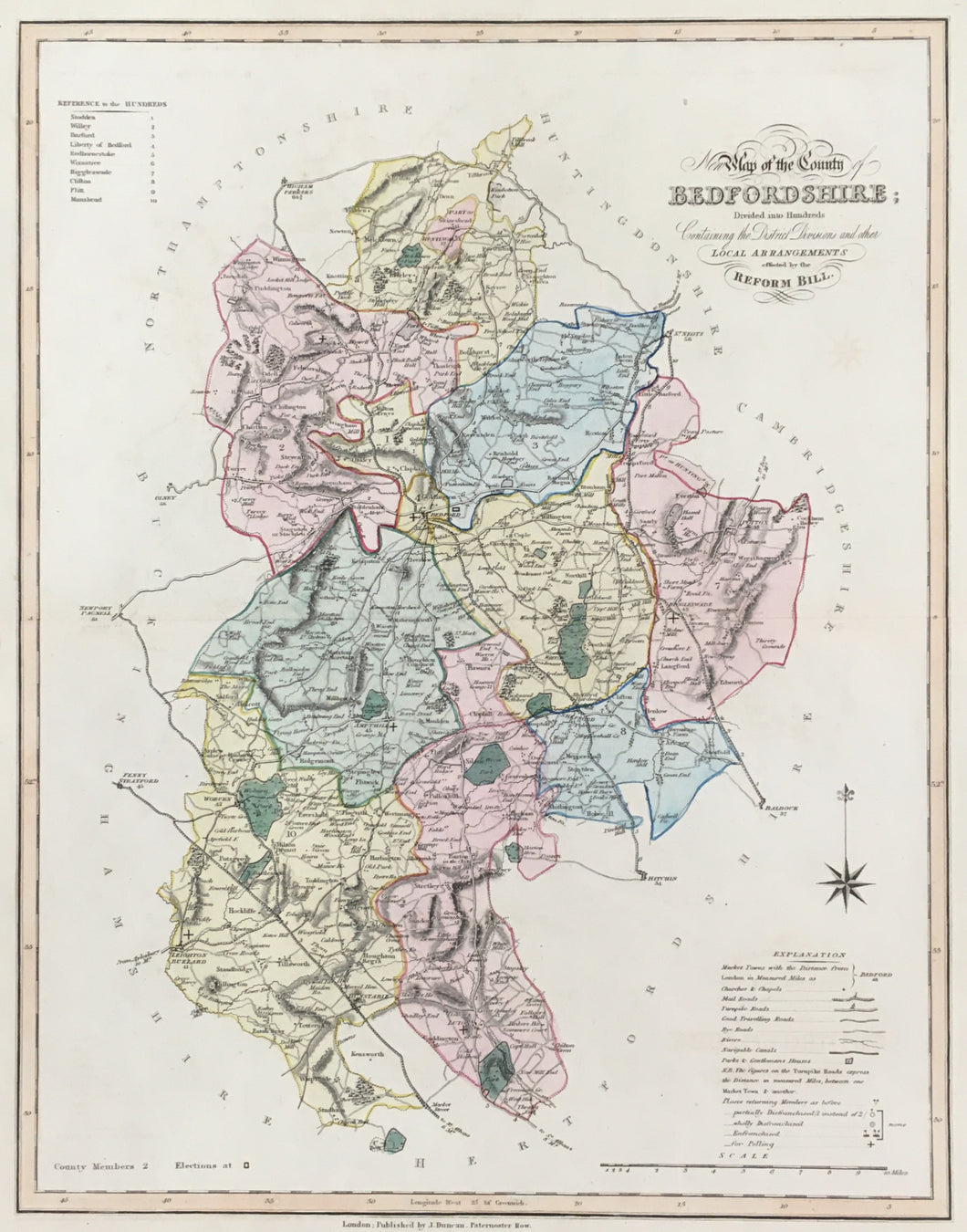 Ebden, William “New Map of the County of Bedfordshire”