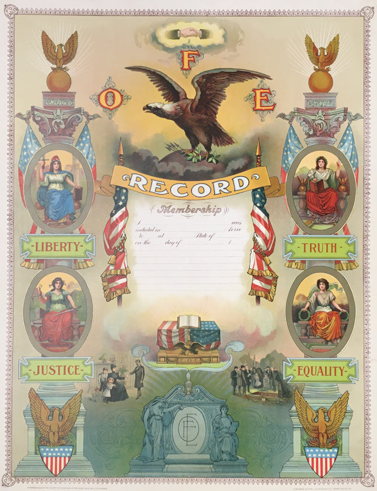 Unattributed [Fraternal Order of Eagles Record of Membership Certificate]