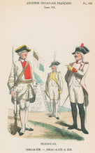 Load image into Gallery viewer, Philippoteaux, Felix Plate 105. &quot;Beaujolais. Soldat en 1750. - Officier en 1776 et 1789&quot;
