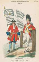 Load image into Gallery viewer, Philippoteaux, Felix Plate 107. &quot;Chateauvieux. Enseigne en 1750. - Grenadier en 1789&quot;
