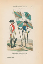 Load image into Gallery viewer, Philippoteaux, Felix Plate 109. &quot;Penthievre. Officier en 1789. - Porte-Drapeau en 1776&quot;
