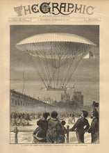 Load image into Gallery viewer, Unattributed &quot;M. Dupuy de Lome&#39;s New Navigating Balloon -- The Ascent at Fort Vincennes&quot;
