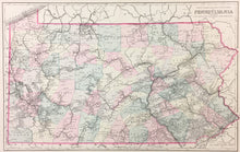 Load image into Gallery viewer, Gray, Frank A.  &quot;Gray&#39;s Railroad and County Map of Pennsylvania.
