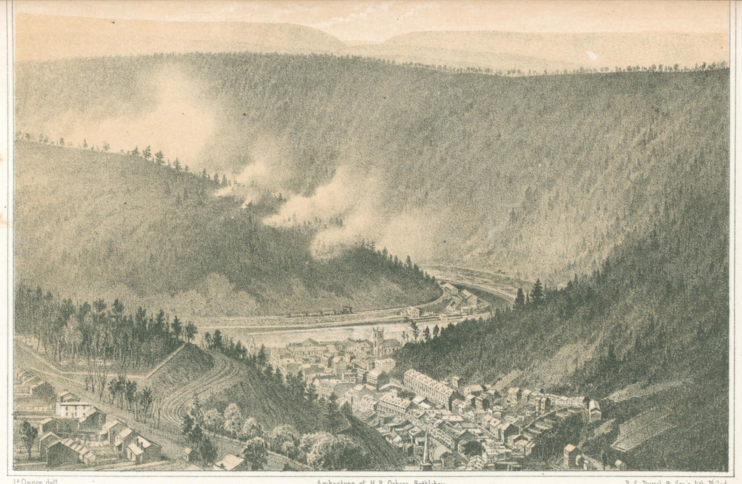 Queen, James after an ambrotype by H.P. Osborn.  “Bird’s Eye View of Mauch Chunk From Mount Pisgah, showing the Lehigh Gap in the Distance”