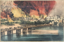 Load image into Gallery viewer, Currier &amp; Ives  “The Fall of Richmond.  On The Night Of April 2, 1865”
