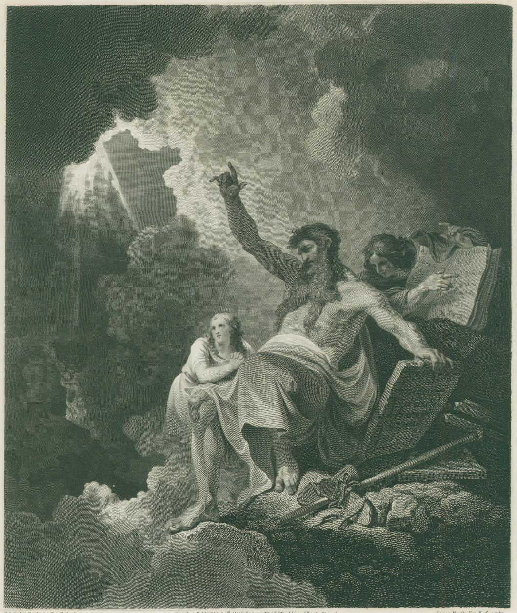 de Loutherbourg, P.J.  [Ten Commandments] “Frontispiece to the Old Testament.” From Thomas Macklin’s 