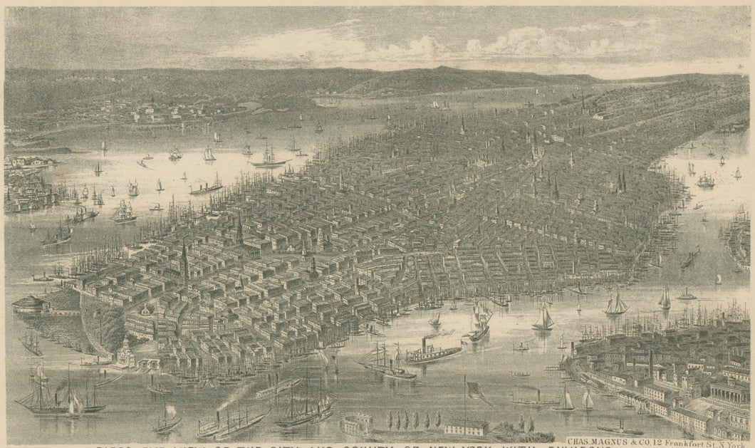 Unattributed.  “Bird’s Eye View of the City and County of New-York with Environs”