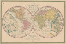 Load image into Gallery viewer, Mitchell, S.A.  &quot;A New Map of the World on the Globular Projection by H.S. Tanner.&quot;
