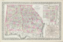 Load image into Gallery viewer, Mitchell, S. Augustus  “County Map of the States of Georgia and Alabama”
