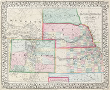 Load image into Gallery viewer, Mitchell, S. Augustus  “Map of Kansas, Nebraska and Colorado Showing also The Southern portion of Dacotah&quot;
