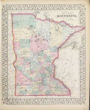 Load image into Gallery viewer, Mitchell, S. Augustus Jr.  “County Map of Minnesota” 1867
