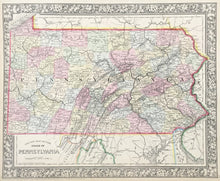 Load image into Gallery viewer, Gamble, W.H.  &quot;County Map of the State of Pennsylvania&quot;
