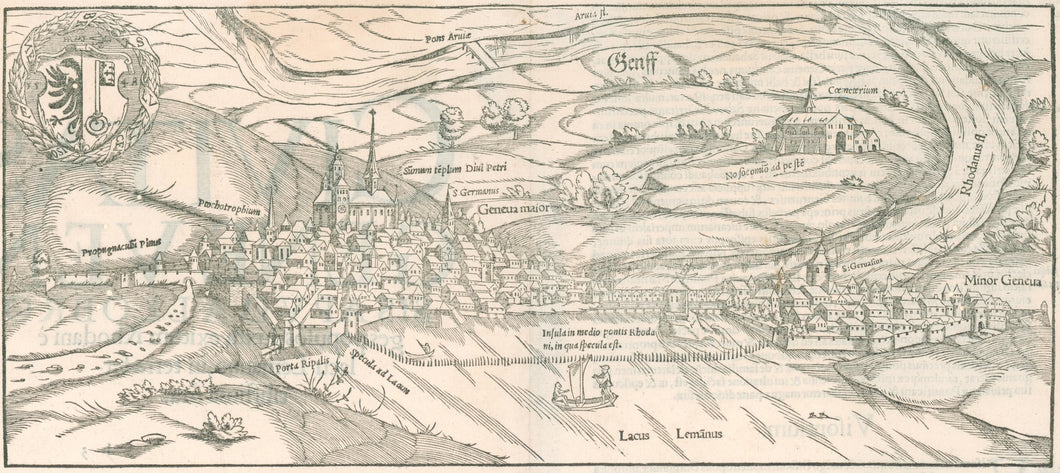 Munster, Sebastian  “Il sito, & la figura della chiarissima per fama città Ginevra...”  [Geneva, Switzerland].