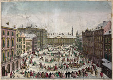 Load image into Gallery viewer, d&#39;Erl, J. D. F.  &quot;Vue du Nouveau Marché de la Farine a Vienne avec la Representation d&#39;une Course en Traineaux de la Cour Imperiale&quot;  [Vienna]
