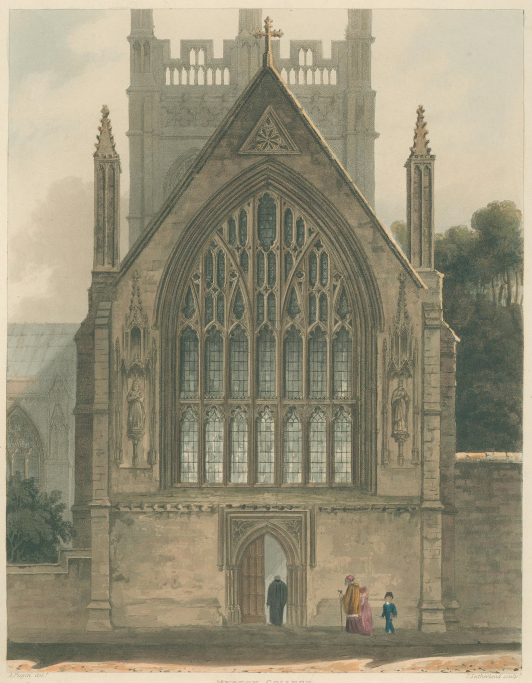 Pugin, A.  “Merton College, North Window of the Ante Chapel”