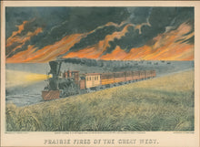 Load image into Gallery viewer, Currier &amp; Ives &quot;Prairie Fires of the Great West&quot; (20th c collotype)
