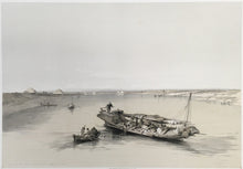 Load image into Gallery viewer, Roberts, David &quot;Slave Boat on the Nile, View Looking towards the Pyramids of Dashour.&quot; From &quot;Views in the Holy Land, Syria, Idumea, Arabia, Egypt and Nubia&quot;
