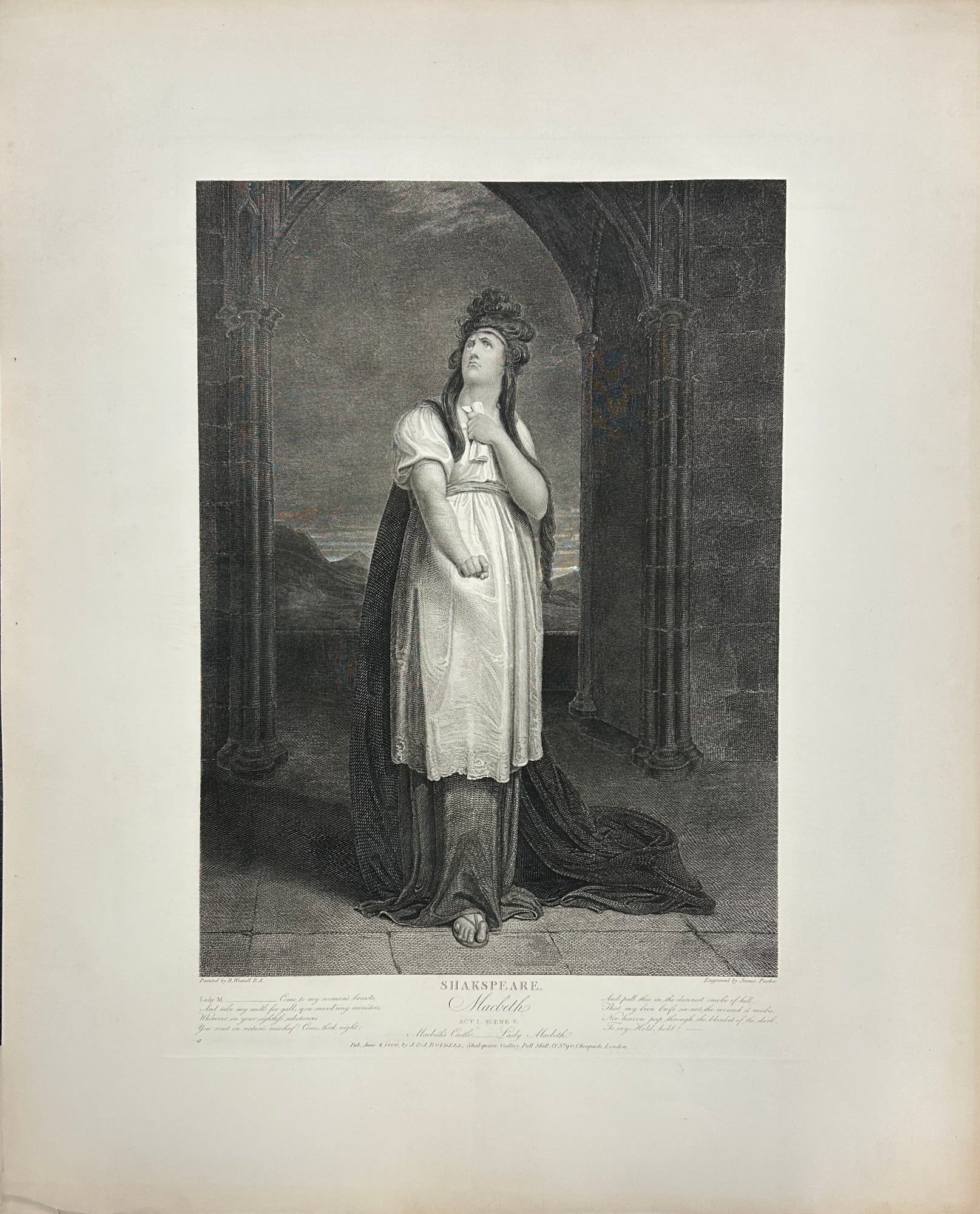 Westall, Richard Plate 47. “Macbeth, Act I, Scene v. Macbeth's Castle. –  Philadelphia Print Shop