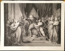 Load image into Gallery viewer, Fuseli, Henry Plate 49.  “King Lear, I, i.”  [Lear’s Palace.  Lear, Dukes of Cornwall &amp; Albany, Goneril, Regan, Cordelia, King of France, Duke of Burgundy, Earl of Kent…]
