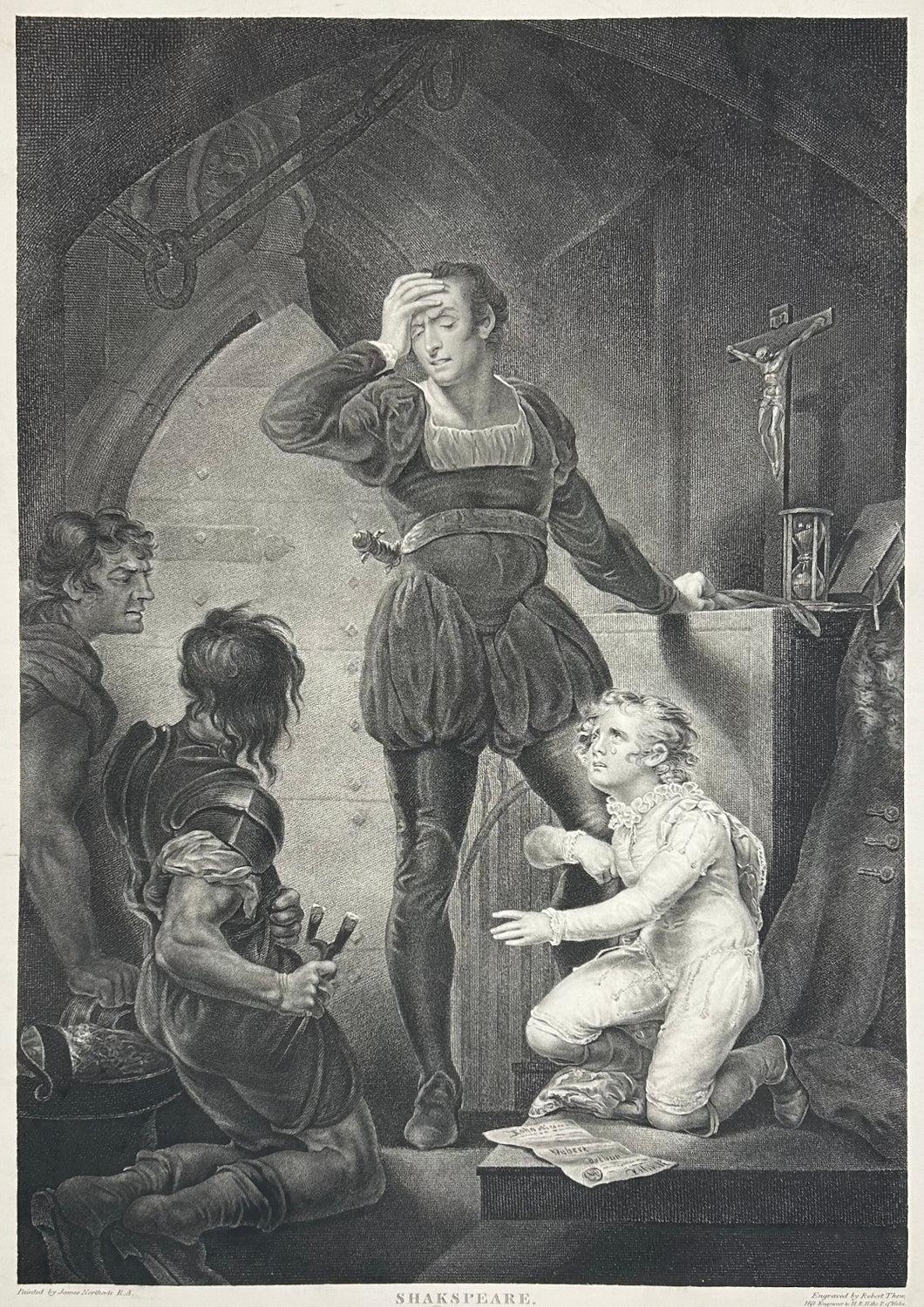 Northcote, James Plate 55. “King John, Act IV, Scene i. Prison. Arthur, Hubert and attendants