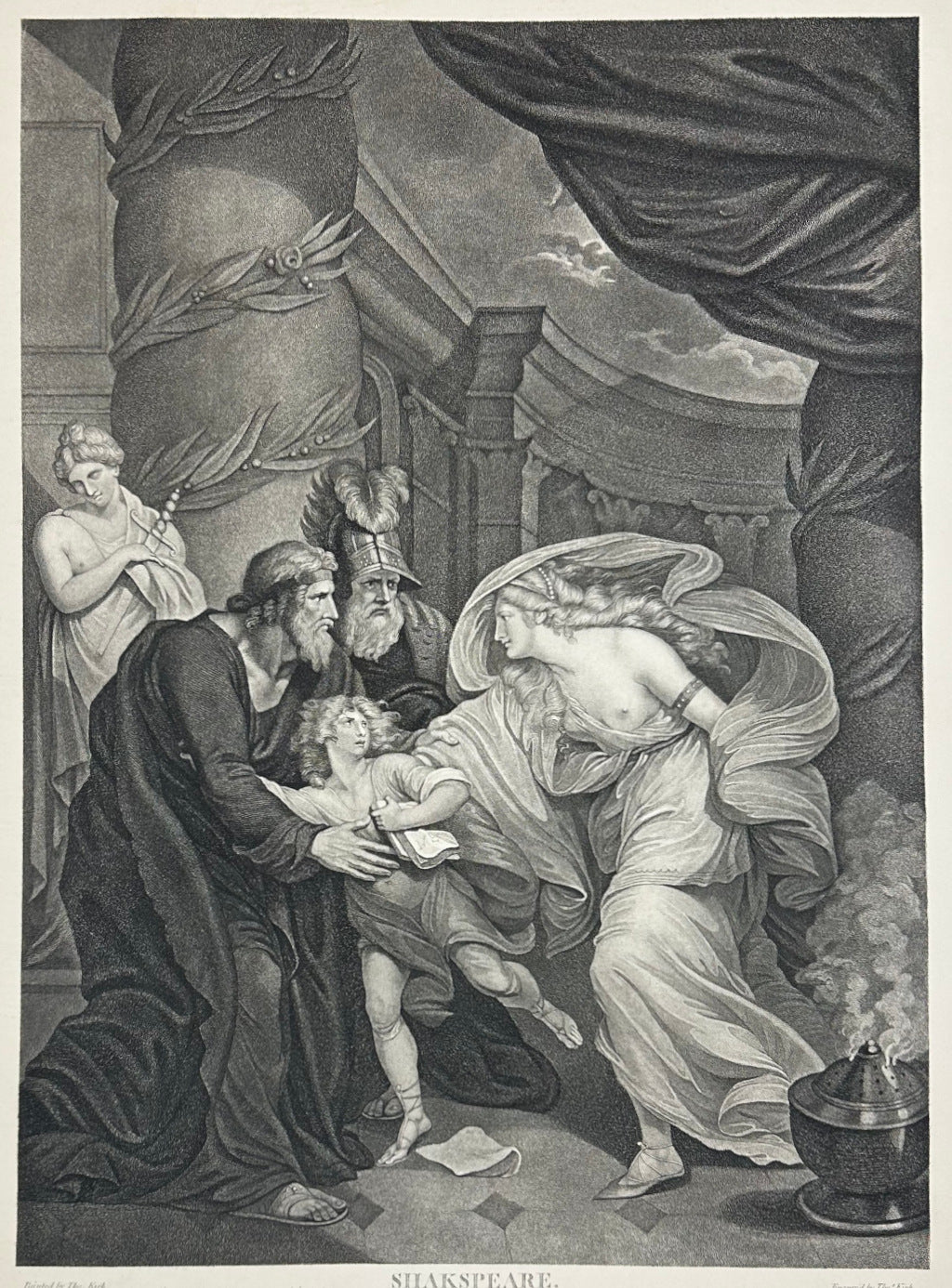 Kirk, Thomas Plate 87. “Titus Andronicus, Act IV, Scene i. Titus’ House. Titus, Marcus, Young Lucius pursued by Lavinia