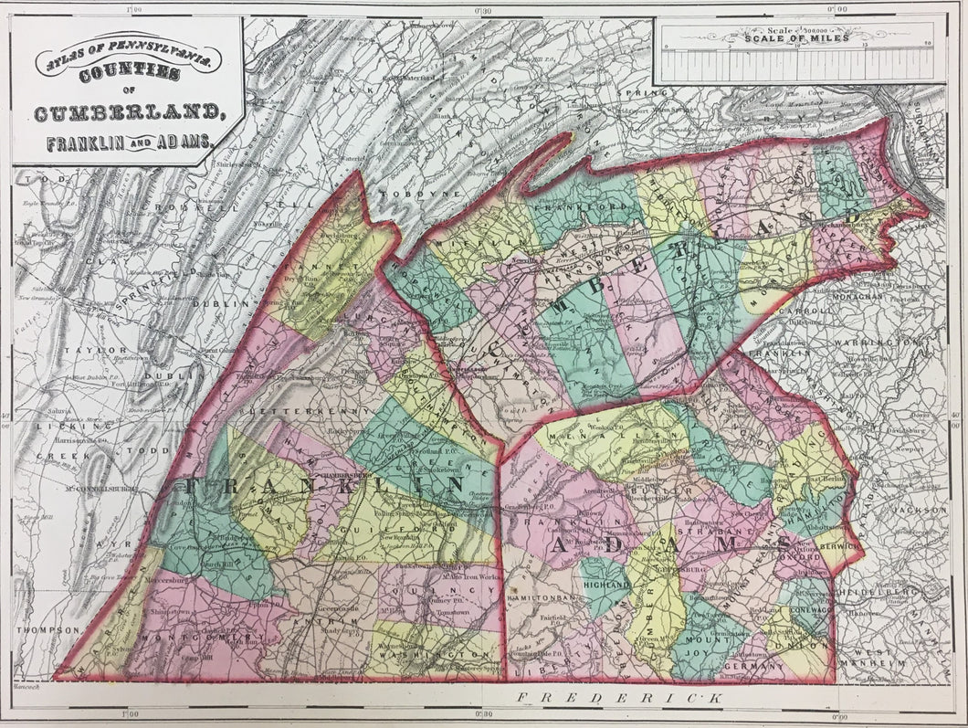 Unattributed  “Counties of Cumberland, Franklin & Adams” [Pennsylvania]