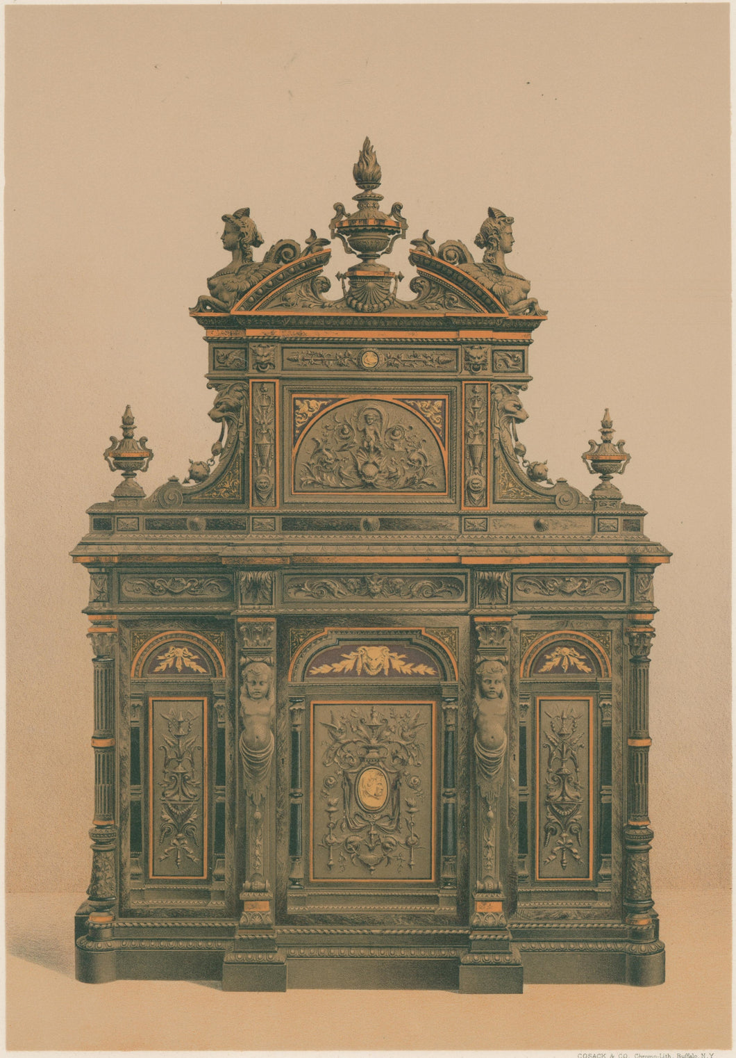 Unattributed  “Cabinet.  Wood-Carving.  Giuseppe Ferrari, New York”